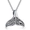 Bling Jewelry Collana con Pendente a Forma di Coda di Balena per Amanti del Mare Nautico Vacanza Luna di Miele Sirena Pinne Oceano Vita Marina in Argento Sterling .925 Ossidato per Donne e Uomini