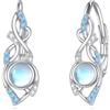 YAFEINI Orecchini a Forma di Fiori per Donna Orecchini a Monachella in Argento Sterling con Pietra di Luna/Chakra Orecchini a Monachella Regalo di Gioielli per Ragazze (D)