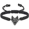 AIWENXI Gioiello per cremazione, bracciale con urna di lupo per cenere, per uomo e donna, anello commemorativo, regolabile, intrecciato