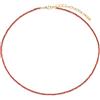 COAI Collana da Donna con Perline di Corniola Rossa Pietra Naturale, Collana Fina Minimalista Leggera da Donna