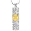 AIWENXI Collana con urna di girasole per cenere, per cremazione, gioielli cilindri, in acciaio inox, uomo/animale domestico, cenere, souvenir, amante della cenere, ciondolo per uomini e donne