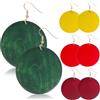 IMIKEYA 4 paia di orecchini in legno rotondi vintage per le donne di colore giallo rosso verde e orecchini pendenti geometrici e comodi con ganci in acciaio inossidabile