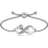 AIWENXI Bracciale con urna per cenere, infinito per donne e ragazze, con zirconi cubici, cremazione, keepsake, idea regalo per la perdita di persone care, 22 cm, Acciaio inossidabile