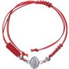 Holyart Bracciali in argento e oro: Bracciale Medaglia Miracolosa argento 925 corda rossa