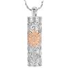 AIWENXI Collana con urna di girasole per cenere, per cremazione, gioielli cilindri, in acciaio inox, uomo/animale domestico, cenere, souvenir, amante della cenere, ciondolo per uomini e donne, Acciaio