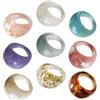 IMIKEYA Set di 9 Anelli in Resina Acrilica Multicolore, Decorativi e Pratici, Design Semplice alla Moda per Donne e Ragazze, per Collezione Gioielli