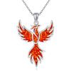 URONE Fenice collana in argento 925 opale fenice ciondolo collana fenice gioielli regalo per donna, Argento sterling, Nessuna pietra preziosa