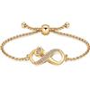 AIWENXI Bracciale con urna per cenere, infinito per donne e ragazze, con zirconi cubici, cremazione, keepsake, idea regalo per la perdita di persone care, 21 cm, Acciaio inossidabile