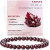 Bivei Granato - Passione & energia - signora braccialetto perline 6mm semiprezioso cristallo naturale elastico elastico cristallo accessori regalo di yoga Small