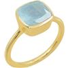Jay Jools Anello da uomo, con acquamarina, anello in argento, anello in oro, anello da uomo, 10 mm, con pietra preziosa acquamarina quadrata per lui, anello minimalista