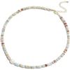 Aleasha Collana di perle colorate da donna, con perle d'acqua dolce, in acciaio inox, 38 + 5 cm, 40 cm, Acciaio inossidabile