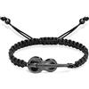 AIWENXI Braccialetto a Forma di Chitarra per Amanti della Musica, Bracciale Urna per Chitarra in Acciaio Inox, Intrecciato con Corda, per Uomo e Donna, Gioiello per la Cremazione, 1.57, Gomma, Non