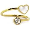 marlu MARLù ANELLO CUORE MADREPERLA E CRISTALLI PVD ORO 15AN010GW-S