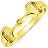 Bling Jewelry Personalizzare Cowgirl equestre amante cavallo doppio Snaffle Bit Band anello gioielli occidentali per le donne adolescenti giallo placcato oro .925 Sterling Silver personalizzabile