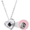 MeMeDIY Collana Personalizzata Ti Amo Collana 100 Lingue con Proiezione Interna Personalizzata Ciondolo Immagine Gioielli in Argento Sterling Regali per Donne (Argento, Immagine in Bianco e Nero)