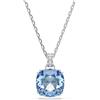 Swarovski Millenia Ciondolo, Taglio Cuscino, Blu, Placcato Rodio