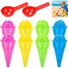 Yooyan Set da 2 pezzi con un totale di 18 pezzi, 9 pezzi di finto gelato, con cucchiaio a sfera in plastica, ideale per i bambini per giocare in spiaggia e all'aperto, giocattolo di sabbia
