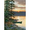 Cobble Hill 3845053 Canoe Lake, Puzzle da 500 Pezzi, con Poster Puzzle per Adulti e Bambini dai 12 Anni in su, Puzzle paesaggistico, Tramonto