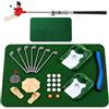 Qosneoun Tiny Golfer Game Set, Miniature Tabletop Golf Course Desk Toy, Indoor Mini Golf Obstacles Kit, Stress Relief Fun Gift for Dad and Coworkers (Red)