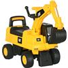 HOMCOM Ruspa Giocattolo con Licenza Caterpillar e Vano Contenitore, Escavatore Giocattolo Cavalcabile per Bambini da 1-3 Anni, Senza Batteria, Giallo