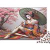SBMASCJJZRCV Stile Giapponese Puzzle 1000 Pezzi Geisha per Adulti Carta Educativo Arte Sakura Rompicapo Artigianale Decorazione Casa 38x26cm/1000pcs