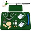 Qosneoun Tiny Golfer Game Set, Miniature Tabletop Golf Course Desk Toy, Indoor Mini Golf Obstacles Kit, Stress Relief Fun Gift for Dad and Coworkers (Green)