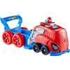 Hot Wheels Set di pista per auto giocattolo, Spider-Man, lanciatore su larga scala e trasportatore con veicolo RacerVerse pressofuso