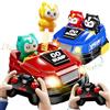 OBEST Macchina Telecomandata per Bambini, 2 Pezzi RC Bumper Cars con Luci e Musica, 360° Drift Stunt Auto Scooter, Doppia Bambola Shooting Lotta Giocattolo, Regali per Bambini