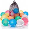 PRECORN Bomba d'acqua riutilizzabili, 12 pezzi, chiusura automatica, riempimento rapido in 1 secondo, morbido e sicuro, palloncini ad acqua sostenibili per bambini e adulti, set per feste in spiaggia