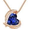 CDE Collana Donna Cuore Regalo per Lei,Gioielli Donna 5A Cubica Zirconia Pendente Placcata in Oro con Pietra di Nascita Compleanno Regali per Mamma Fidanzata Moglie Amica