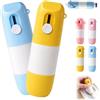 Generico 2-in-1 Box Cutter & Thermal Paper Eraser, Water-Based Thermal Paper Eraser Pen with Unboxing Cutter, Thermals Papers Data Erasers Pen for Office Workers, Couriers and Craft Lovers (2Pcs（Blue+Yellow）)