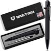 BASTION (Nero, Fibra di carbonio/Acciaio inossidabile Penna in metallo Bolt Action | Penna della novità di scrittura dell'ufficio retrattile ricaricabile dell'inchiostro | Penne a colori fantastici