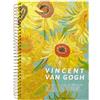 Berkin Arts Quaderno a spirale spesso Art Aesthetic con linguette - Formato diario premium B5 (25,4 x 18,1 cm) - Quaderno a righe per studenti con 300 pagine a righe e divisori - Lavoro o scuola (Girasole)