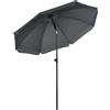 Ombrellone da Giardino Ø180x209 cm in Poliestere e Acciaio Grigio