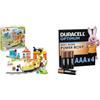 LEGO DUPLO Grande Treno Comunitario Interattivo - Giochi Didattici per Bambini e Bambine da 3 Anni in su - Include un Treno Giocattolo Push&Go con Suoni e Luci + Duracell Optimum confezione da 4 AAA