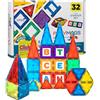 Playmags Set di 32 Piastrelle Colorate, Piastrelle da Costruzione Magnetiche Uniche e Pluripremiate per Bambini, Creatività e Giocattoli Educativi per Bambini, Approvato STEM