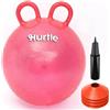 Hurtle Pallone per Saltare 45,7 cm Glitter per Bambini 3-6 Anni, Palla per Saltare Bambini con Maniglie, Pompa e 4 Coni, Giochi da Giardino Interno ed Esterno, PVC Antiscivolo, Rosso