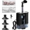 Behogan Filtro in spugna per acquario, 1 W, filtro interno regolabile USB, filtro interno per acquario, con pompa dell'acqua da 200 l/h, con sfera di quarzo, strato vertebrale, filtro per serbatoio fino a 80