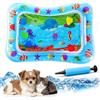 Pealeaf Tappetino sensoriale ad acqua per animali, grande tappeto rinfrescante gatto con pesci galleggianti, gioco interattivo per cani, anti perdita (Square-5)