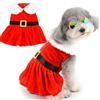 Zunea Vestiti Natalizi in Velluto per Cani per Cani di Piccola Taglia Gatti Babbo Natale Cucciolo Femmina Vestito Natalizio Gonna per Cani Femmina Abbigliamento Invernale Capodanno Vestiti Outfit