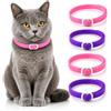 Bodiiwuliu 4 Pezzi Collare Antipulci con Zecche per Gatti, Collare Di Pulci Per Gatti, Collares Anti Pulci e Zecche Gattis Di Piccola Taglia, Medio e Grande, Regolabile E Impermeabile, Rosa + Viola(48 CM)