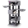 Petrebels Tiragraffi XXL Turnpike 200 per gatti di grandi dimensioni, robusto albero per gatti Maine Coon, 200 cm, con tronchi in sisal extra spessi Ø 15 cm, grotte, amache e grande piattaforma di