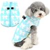 Zunea Giacche invernali impermeabili per cani di piccola taglia con anello a D, adorabile sciarpa, gilet, pettorina, abbigliamento per gatti domestici, chiusura a zip, per Chihuahua, Blu, XS