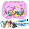 Pealeaf Tappetino sensoriale ad acqua per animali, grande tappeto rinfrescante gatto con pesci galleggianti, gioco interattivo per cani, anti perdita (Square-10)