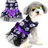 Zunea Abiti di Halloween per cani di piccola taglia, gatti, teschi, cuccioli, costume di Halloween, morbido abito per animali domestici, gonna in pizzo a strati con fiocco, chihuahua, Yorkie, nero, XL