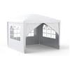 HENGMEI Gazebo da giardino, 3 x 3 m, con 4 pannelli laterali, protezione dai raggi UV, per giardino, feste, matrimoni, picnic (bianco)