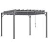 Outsunny Pergola 3 x 3 m bioclimatica a lamelle orientabili in stile contemporaneo Struttura in alluminio UV 50+ - grigio