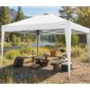 Quictent Gazebo Pieghevole Portatile 3x3m con Borsa da Trasporto, Rifugio Leggero per Feste, Campeggio, Festival ed Eventi di Giardino, Bianco