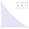 BXFUL Tenda parasole a 3 corde per terrazzo, impermeabile, con blocco UV e angolo retto, 3 x 4 x 5 m, colore: bianco