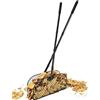 SWTHM Rastrello per raccogliere foglie con manico lungo, non si piega, raccoglie foglie con testa in metallo larga 40 cm, per giardinaggio e garage